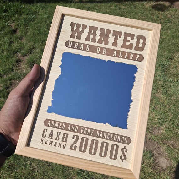 Wells Fargo Wantedポスター風デザインミラー Vintage Wells Fargo 