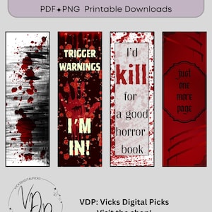 Horror Bookmark Printable Download