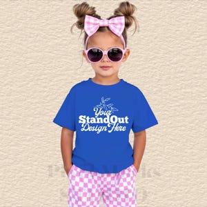Bella Canvas 3001Y Royal Tshirt Mockup, Bella Canvas young Girl Model Mockup POD, BC 3001Y Youth Trendy Summer Mockup, Kids Tshirt Mockup