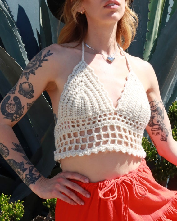 Handmade Cream Knit Halter