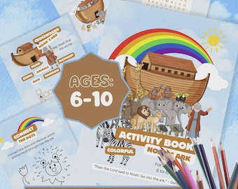 Christian Kids Activity Book: Bible Mazes, Word Games, Drawing (Digital PDF)