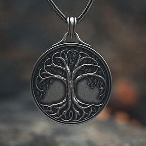 Tree of Life Pendant 925 Sterling Silver Celtic Norse Necklace Ancient Spiritual Symbol Pagan Jewelry Handmade Yggdrasil Gift