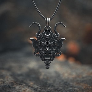 Cthulhu Necklace 925 Sterling Silver | Mythical Kraken Pendant | Gothic Octopus Mens Jewelry