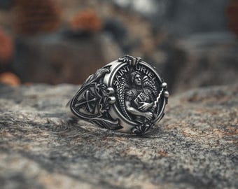 Saint Uriel Ring 925 Sterling Silver Archangel Signet Religious Guardian Angel Protection Christian Jewelry Spiritual Gift