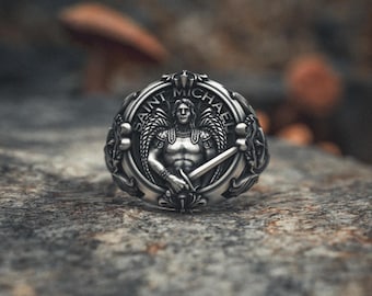 Saint Michael Ring 925 Sterling Silver Archangel Warrior Shield Sword Religious Protection Christian Jewelry Spiritual Gift