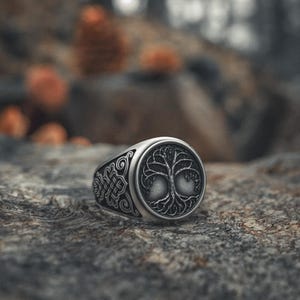 Yggdrasil Ring 925 Sterling Silver | Norse Tree of Life Celtic Knot Band | World Tree Viking Jewelry | Handcrafted Mythological Gift Unisex