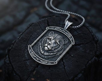 Grizzly Bear Pendant 925 Sterling Silver Oxidized Finish Wild Animal Necklace Men Nature Jewelry