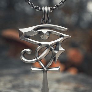 Eye of Horus Pendant 925 Sterling Silver - Handcrafted Egyptian Ankh Necklace - Ancient Protection Symbol - Unique Spiritual Gift
