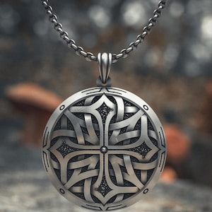Celtic Cross Pendant - 925 Sterling Silver Irish Knot Necklace with Intricate Pattern - Handcrafted Religious Jewelry