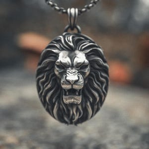 Lion Head Necklace 925 Sterling Silver | Majestic King of Beasts Pendant | Symbol of Strength & Power | Handcrafted Animal Jewelry