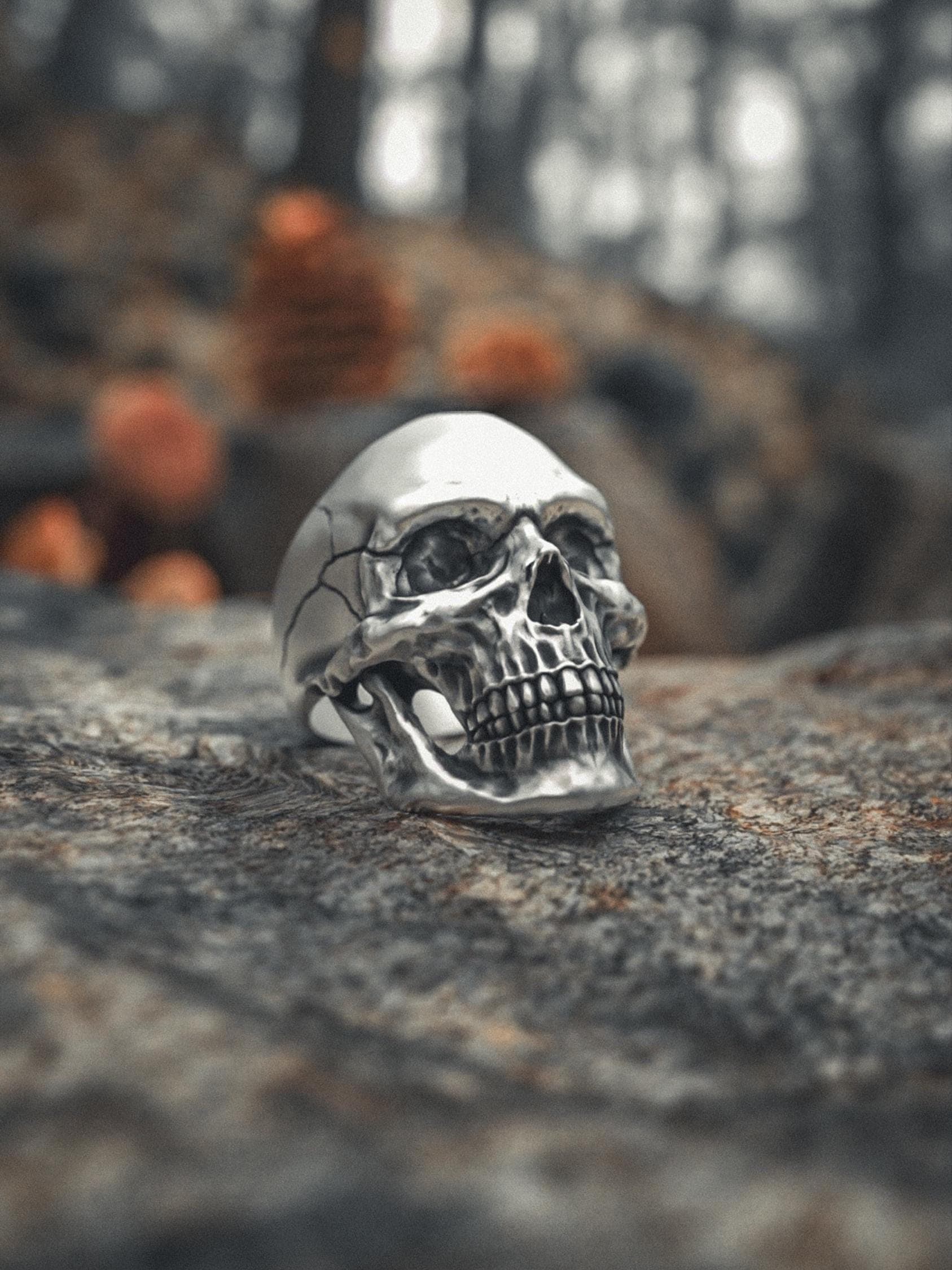Acquista Braccialetto in acciaio inossidabile punk nero da uomo con teschio vintage da motociclista gotico in Italia a partire da 14