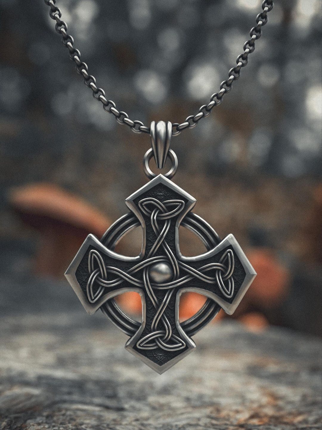 Celtic Cross Necklace 925 Sterling Silver - Handcrafted Irish Knot ...