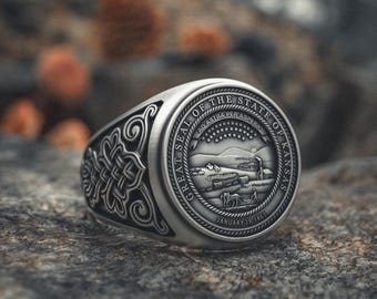 ヴィンテージ 18K ゴールド ブラッドストーン シグネット リング：0.40