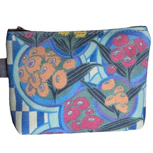 Canvas Reißverschluss Tasche | Obst und Blume abstrakt | mittel