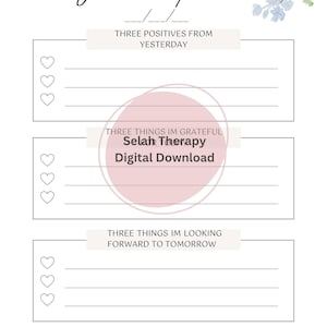 Gratitude Journaling Activity for Depression