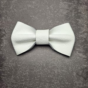 Men's Bow Tie Reversible Bow Tie Leather Cream Wedding Baptism Groom Handmade
