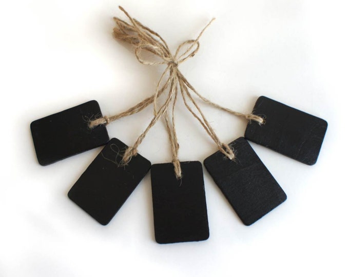 Wood & Jute Chalkboard Hang Tags Set of 5 Etsy