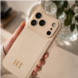 Personalized Case for iPhone 17 Pro Max, iPhone 16 Pro Phone case with Leather, Monogram Engraved Leather Phone Case, Gift idea For Her