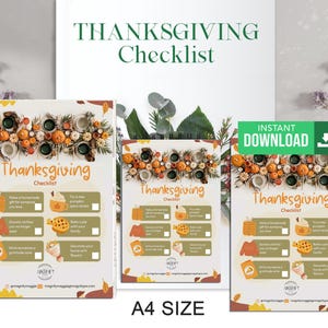 Thanksgiving Checklist, Holiday Planning Guide | Thanksgiving Dinner Prep | Family Gathering Organizer | Easy-to-Use PDF Download