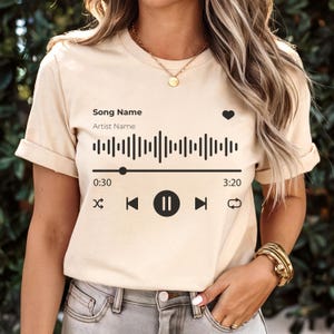 Custom Song Name T-Shirt, Personalized Song Title Music Sweatshirt, Custom Artist Name Tee, Music Lover Gifts, Music Player Themed Shirts