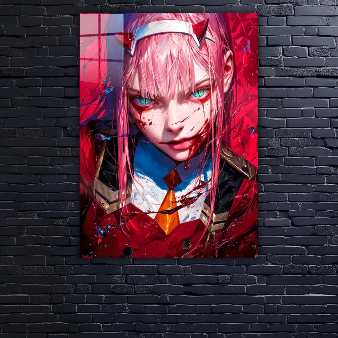Zero Two Anime Metal Poster – Custom Otaku Portrait Wall Art - Etsy