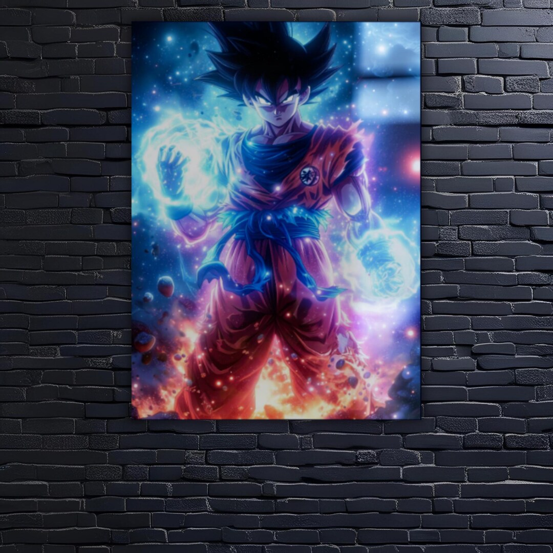 Goku Ultra Instinct Metal Poster, Dragon Ball Super Cosmic Wall Art - Etsy