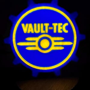 The Fallout Vault Tech LED Light Box Decor for Gaming, Stream Setup 3d Printed