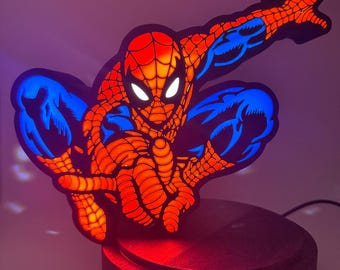 Marvel Spiderman 3d Printed Light Box - Etsy