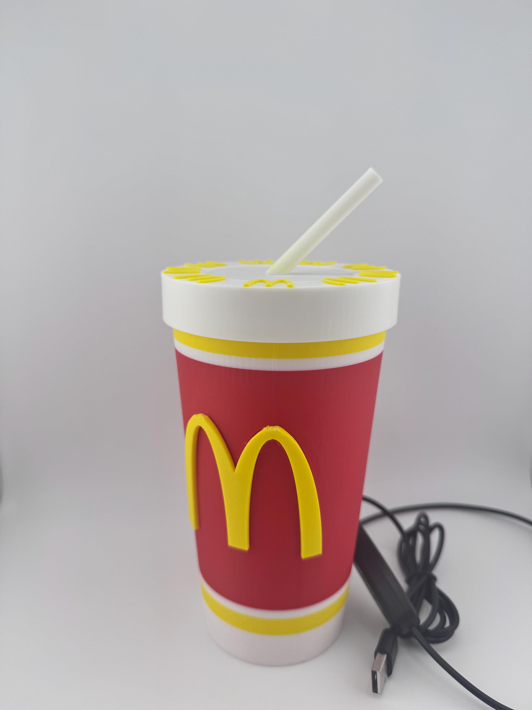 Mcdonald's Cup LED Lamp Light Box Decor for Gaming Room, Stream