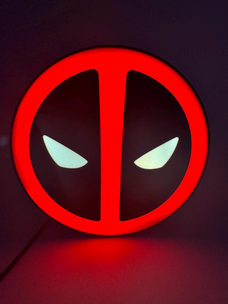 Deadpool LED Wall Light Funny Superhero Decor for Gamer Room USB ...