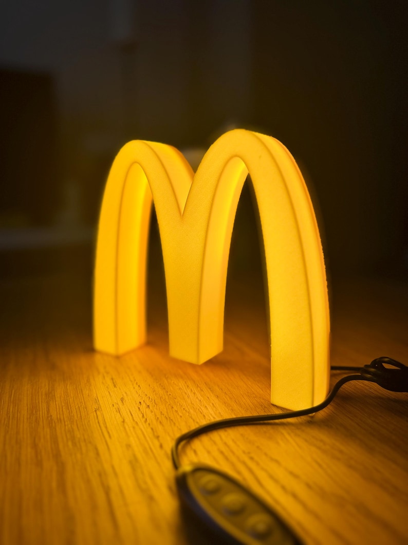 Mcdonald's Golden Arches LED Lamp: Retro 3D Printed Light Box - Etsy