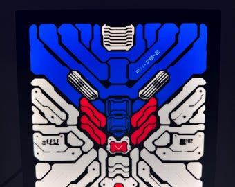Gundam LED Lamp Light Box Decor for Gaming Room, Stream Setup 3d Printed