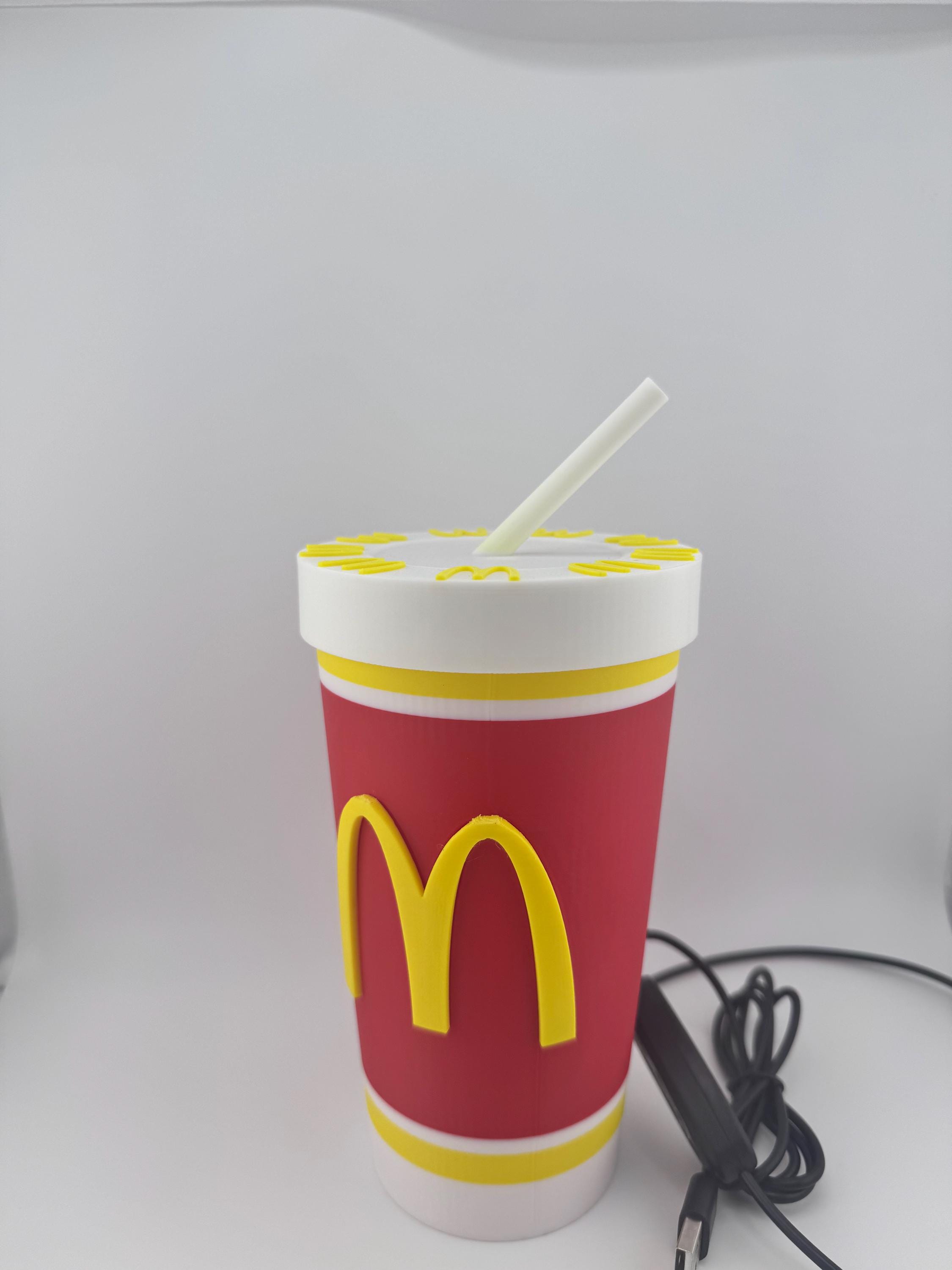 Mcdonald's Cup LED Lamp Light Box Decor for Gaming Room, Stream