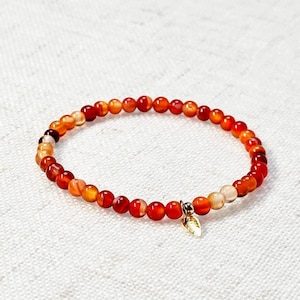 Natural Sardonyx Beaded Bracelet – Grounding Crystal Jewelry for Energy & Balance, Handmade Gift