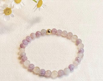 Plum Blossom Tourmaline Bracelet: Energy Healing Gemstone, Self-Love Gift