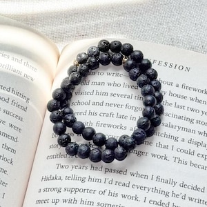 Bracelet en tourmaline noire, obsidienne et pierre de lave : ancrage, protection