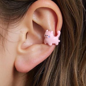 Puño de oreja de gato caprichoso: aleación recubierta de esmalte, no requiere perforación, sin níquel