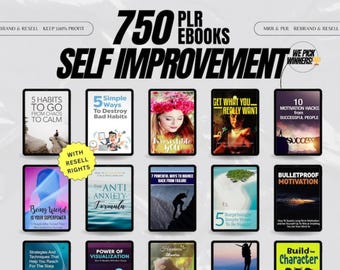 750+ Self-Help PLR eBooks | Personal Development Bundle | Resell Rights Included | Digital Product for Passive Income