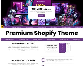 ShrineGlow Shopify Theme 2025- Modern Minimalist Website Template for Entrepreneurs & Digital Creators - Premium Landing Page Design