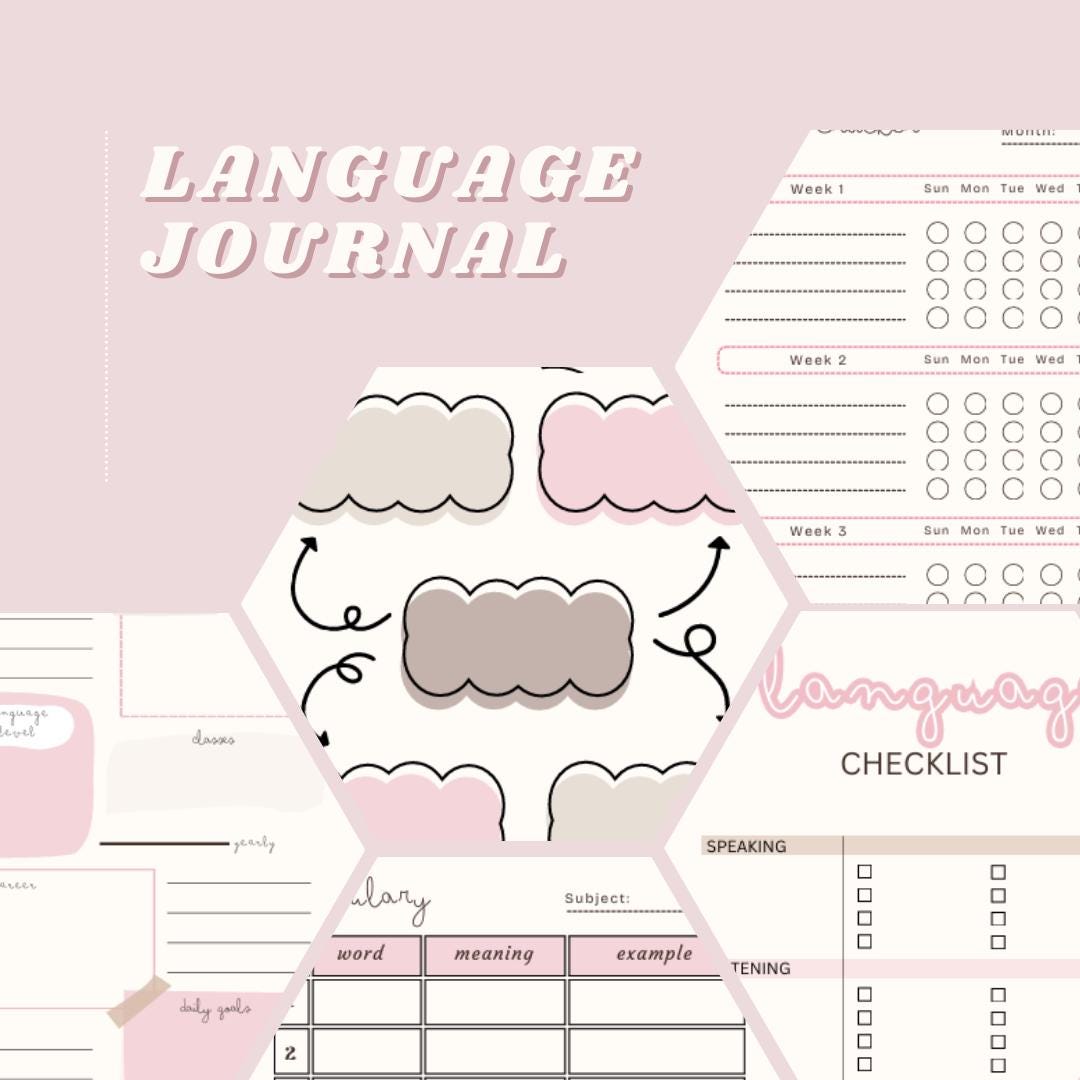 Language Booklet Study Book Printable Pages Aesthetic Study Pack Daily ...
