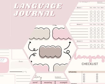 Language Booklet Study Book Printable Pages Aesthetic Study Pack Daily Planner Checklist
