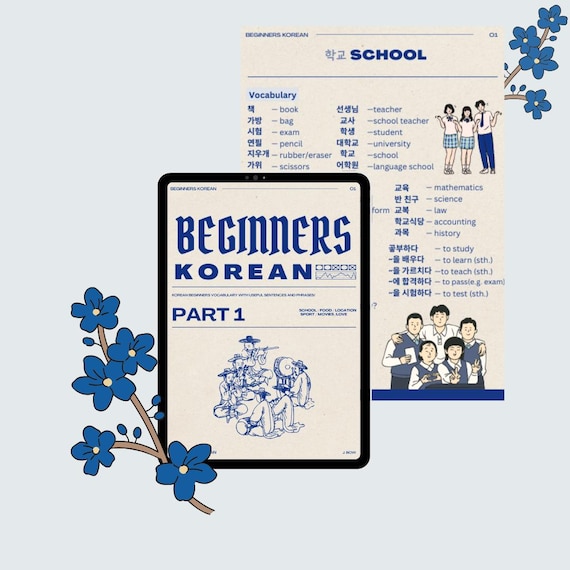 Korean Booklet, Korean PDF, Learn Korean, Language Study, Self-Study, Starter Pack, Korean Vocabulary, Printable Booklet