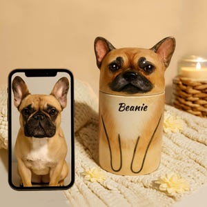 Custom Ceramic Dog Urn with Name: Handcrafted Pet Memorial