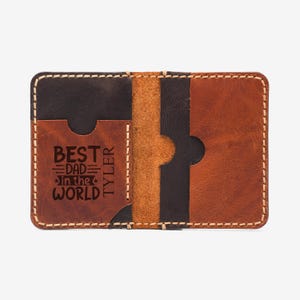 Portafoglio sottile in pelle personalizzato per la festa del papà, porta carte minimalista personalizzato in pelle di vitello, porta carte da sposo in vera pelle, regalo