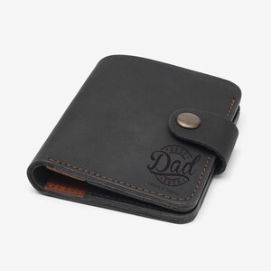 Porta carte in pelle personalizzato per uomo, portafoglio sottile in pelle di vitello personalizzato per la festa del papà, portafoglio in vera pelle per sposo con chiusura a scatto