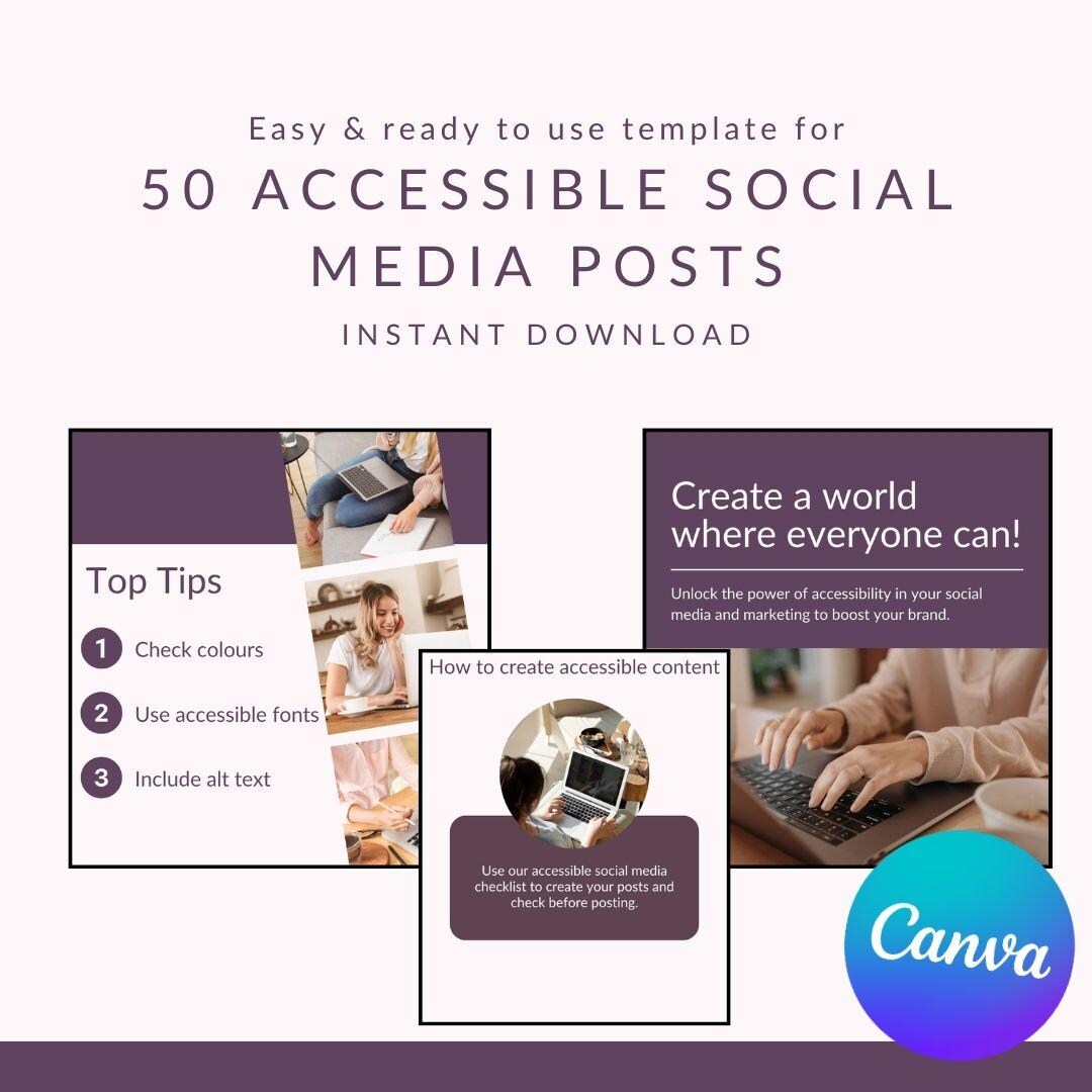 50 Accessible Social Media Post Templates for Canva | Instagram ...