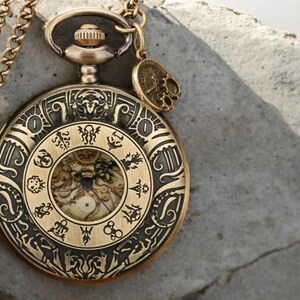 12 Constellation Quartz Watch – Stylowy zestaw kieszonkowy i naszyjnik dla mężczyzn i kobiet, zegarki kieszonkowe dla dziadków, prezent pamiątkowy