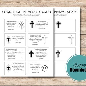 Print at Home Bible Verse Scripture Memory Cards