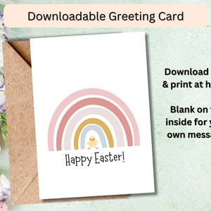 Happy Easter Rainbow Chick Print at Home Card image 2