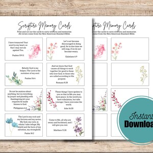 Print at Home Scripture Memory Cards Instant Download